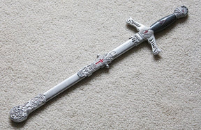 Masonic Knights Templar Sword Knife Red Cross W/ Scabbard 22" - Bricks Masons