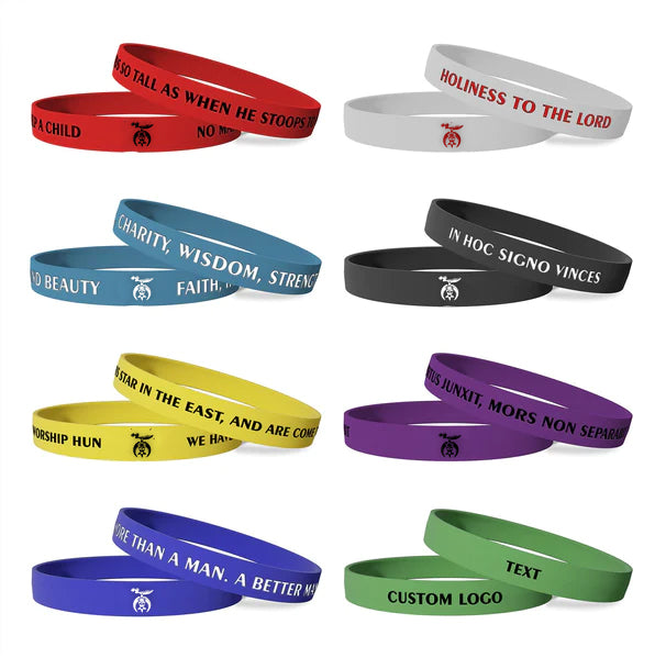 Shriners Bracelet - Various Silicone Colors - Bricks Masons