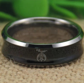 Shriners Ring - Black Silver Edges - Bricks Masons