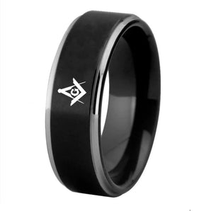 Master Mason Blue Lodge Ring - High Quality Tungsten - Bricks Masons