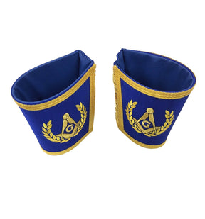 Master Mason Blue Lodge Regalia Set - Royal Blue & Gold Machine Embroidery - Bricks Masons