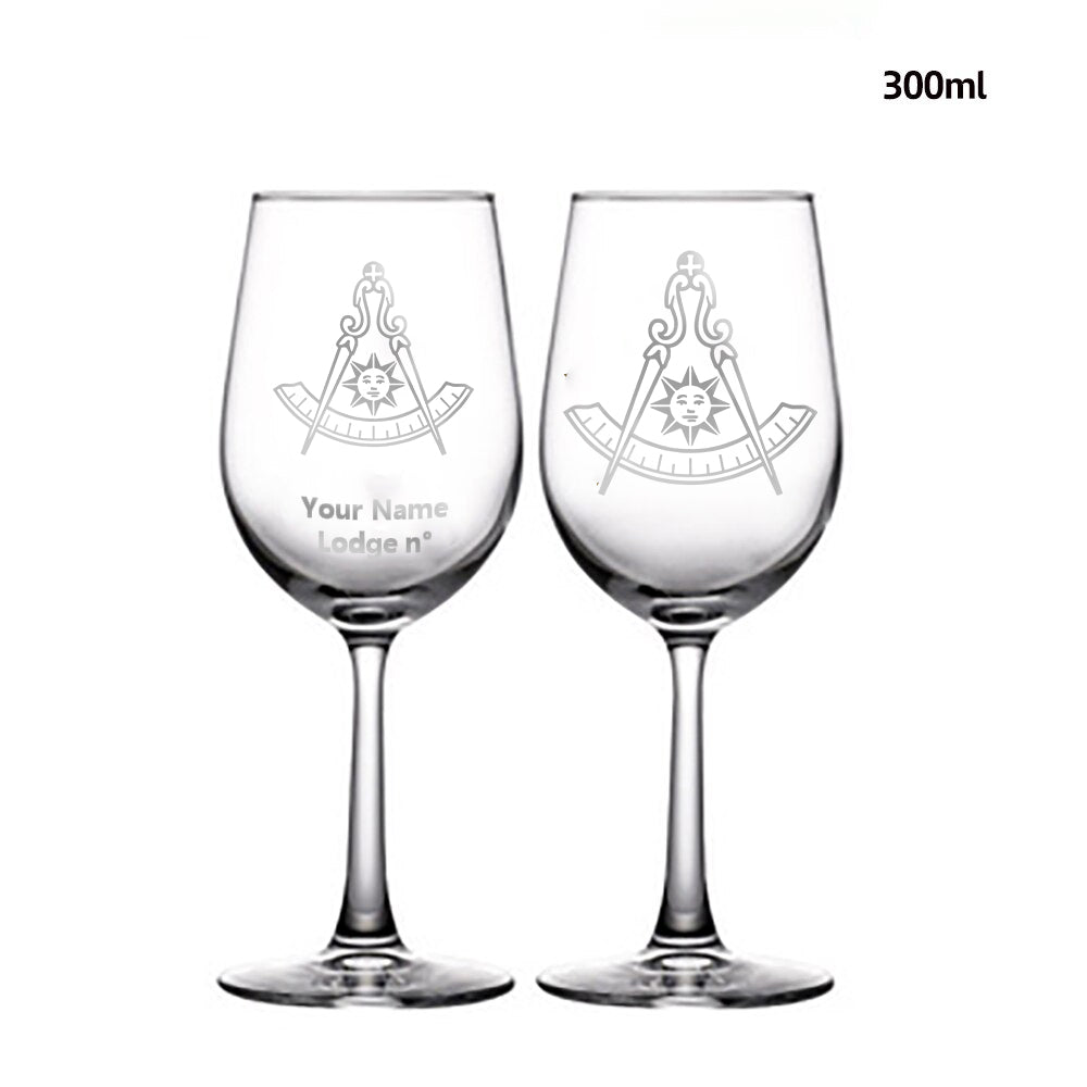 Past Master Blue Lodge California Regulation Champagne Flute - 2 Pieces Set - Bricks Masons