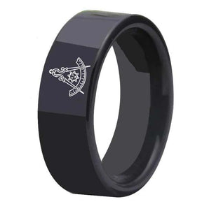 Past Master Blue Lodge California Regulation Ring - Black Tungsten - Bricks Masons