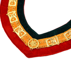 Shriners Chain Collar - Tricolor Backing - Bricks Masons