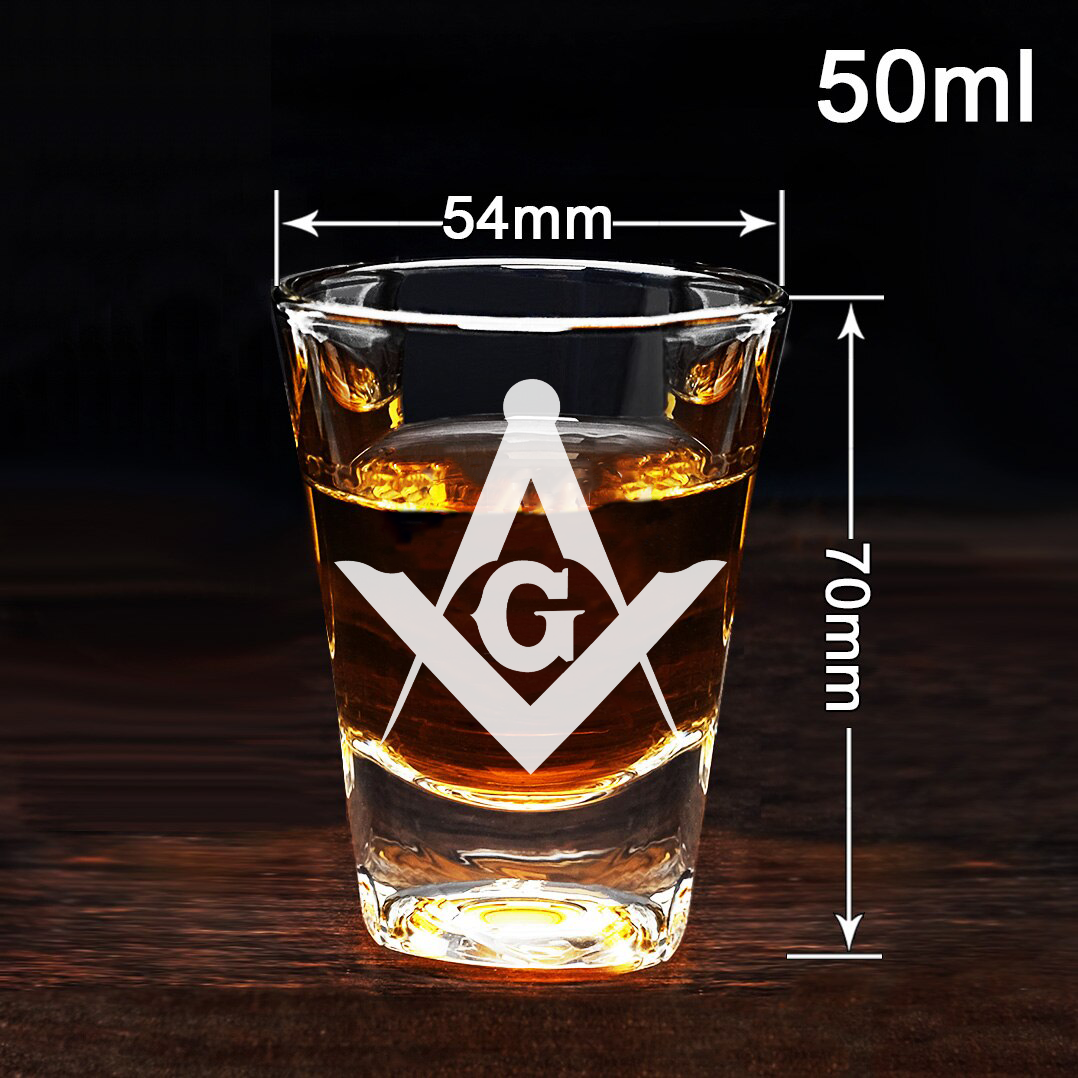 Personalized Masonic Whiskey Glasses - [Multiple Variants] - Bricks Masons