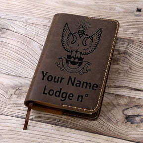33rd Degree Scottish Rite Book Cover - Wings Up Leather - Bricks Masons