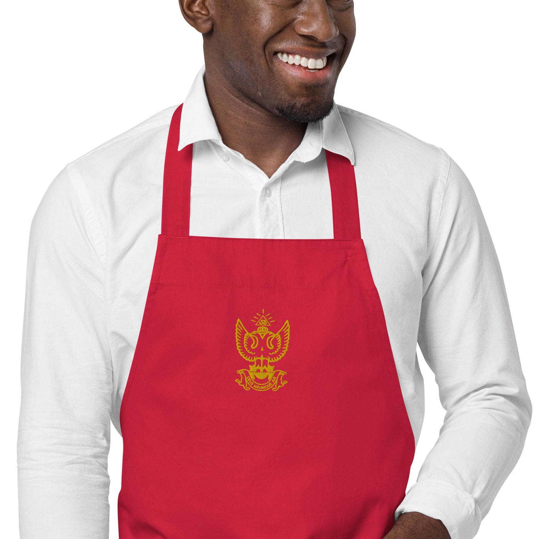 33rd Degree Scottish Rite Kitchen Apron - Wings Up Various Organic Cotton Colors - Bricks Masons