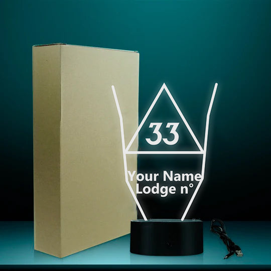 33rd Degree Scottish Rite LED Sign - Various Colors - Bricks Masons