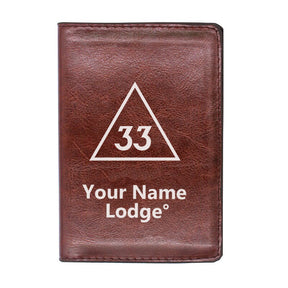 33rd Degree Scottish Rite Wallet - Black & Brown - Bricks Masons