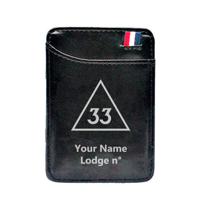 33rd Degree Scottish Rite Wallet - Black & Brown - Bricks Masons