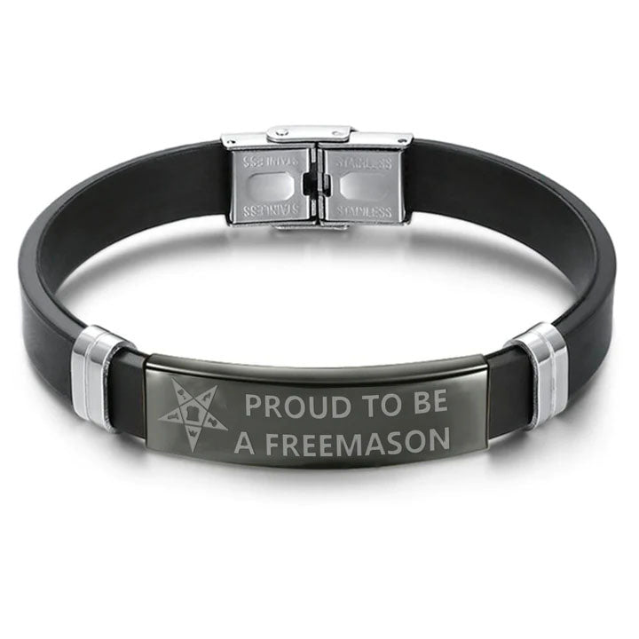 OES Bracelet - Steel & Leather - Bricks Masons