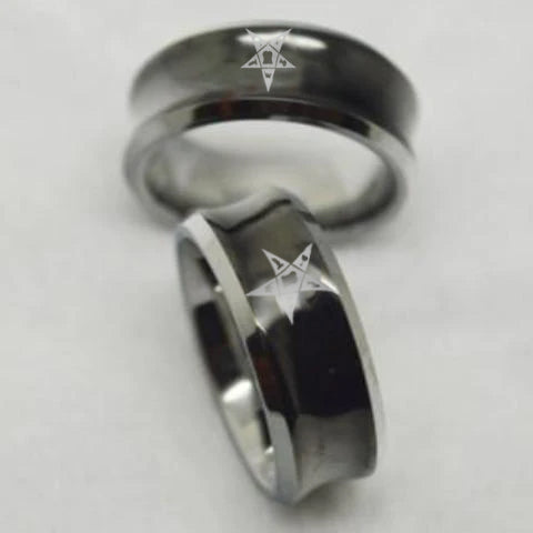 OES Ring - Black Concave Tungsten - Bricks Masons