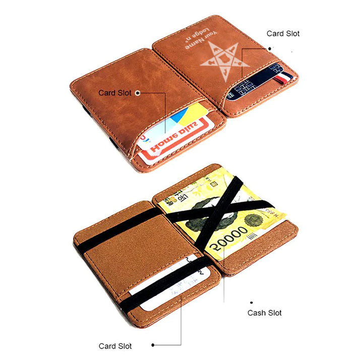 OES Wallet - Black & Brown - Bricks Masons