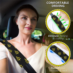 Council Seatbelt Cover - White & Gold - Bricks Masons