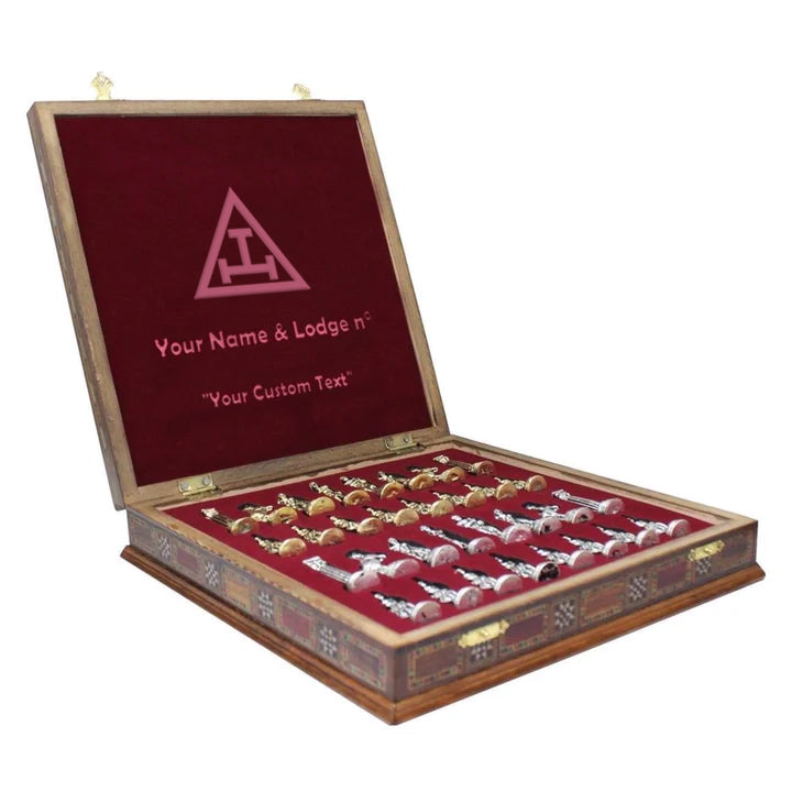 Royal Arch Chapter Chess Set - Hand Workmanship Patterns - Bricks Masons