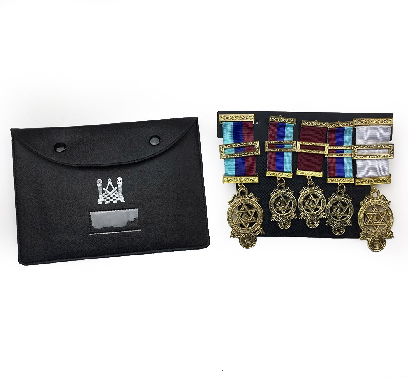 Masonic Jewels Case - X Large Black Imitation Leather - Bricks Masons