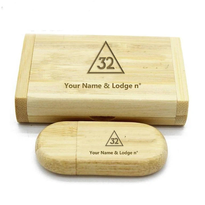 32nd Degree Scottish Rite USB Flash Drives - Various Wood Colors - Bricks Masons