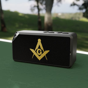 Master Mason Blue Lodge Bluetooth Speaker - Gold Square & Compass G - Bricks Masons