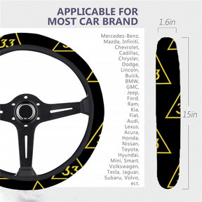 33rd Degree Scottish Rite Steering Wheel Cover - White & Gold - Bricks Masons