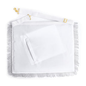 Past Master Blue Lodge California Regulation Apron - Embroidery Bullion With Rayon Fringe - Bricks Masons