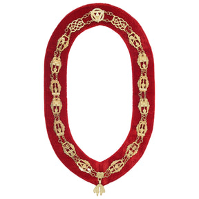 Royal & Select Masters English Regulation Chain Collar - Gold With Red Lining - Bricks Masons