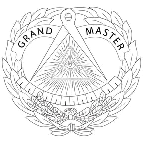 Grand Master Blue Lodge  Ring - Gold Beveled Tungsten - Bricks Masons