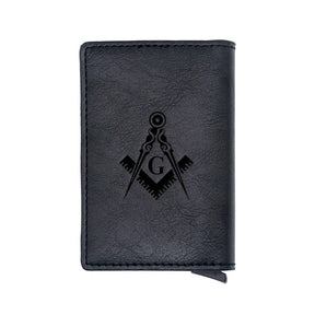 Master Mason Blue Lodge Wallet - Compass And Square G and Credit Card Holder (4 colors) - Bricks Masons