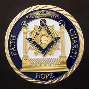 Faith Hope Charity Making Good Men Better Masonic Gold Coin - Bricks Masons
