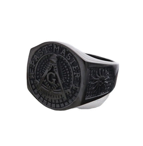 Past Master Blue Lodge Ring - Black Alloy - Bricks Masons