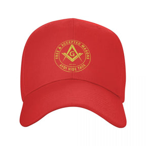 Master Mason Blue Lodge Baseball Cap - AVDI VIDE TACE Free Accepted Masons (Multiple Colors) - Bricks Masons