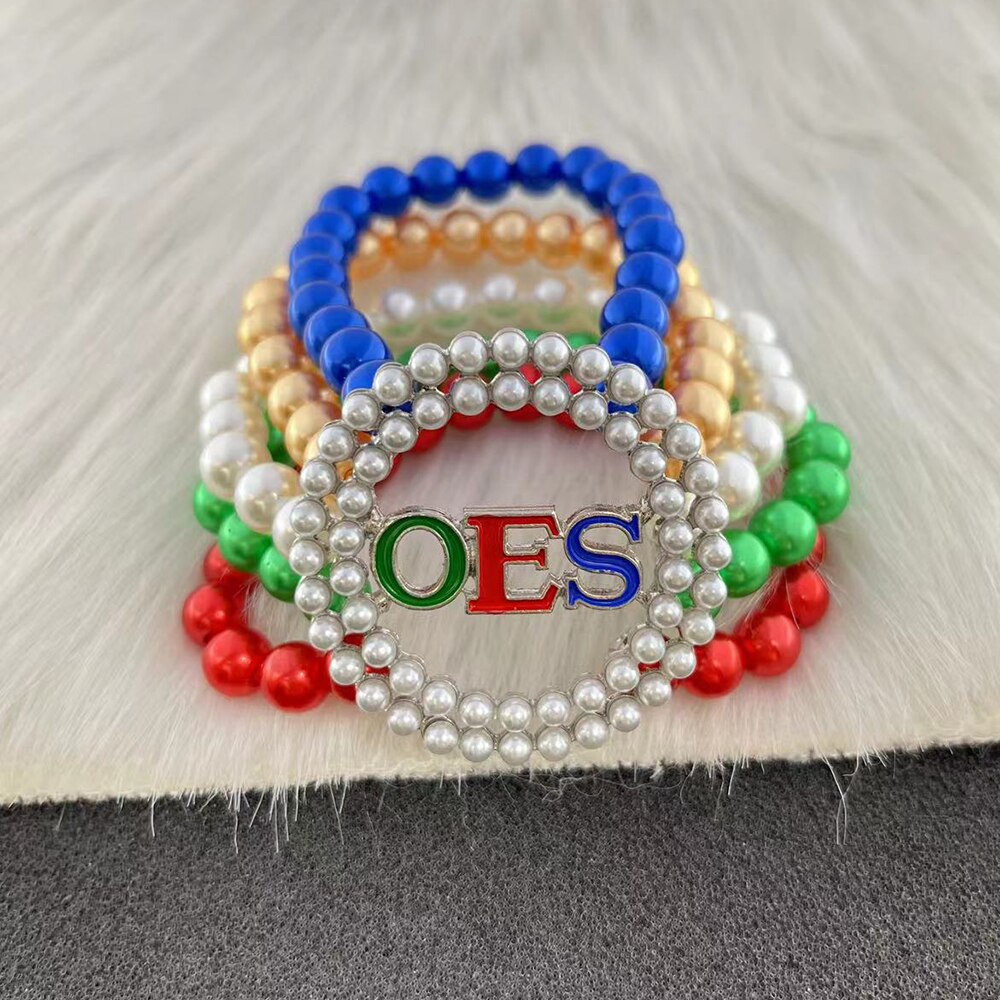 OES Bracelet - Colorful Pearls - Bricks Masons