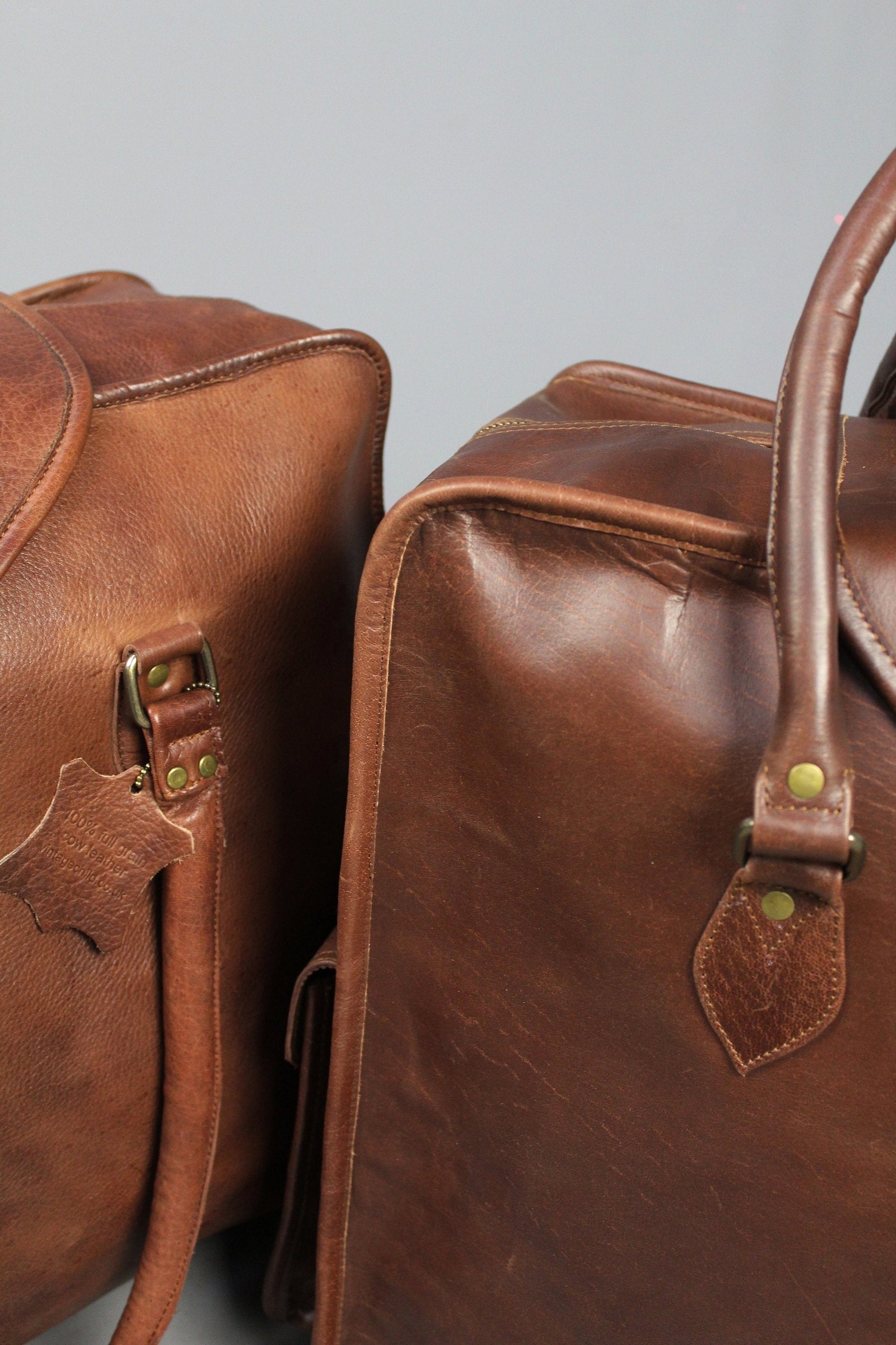 Past Master Blue Lodge California Regulation Travel Bag - Genuine Brown Leather - Bricks Masons