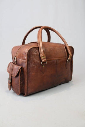 Council Travel Bag - Vintage Brown Leather - Bricks Masons