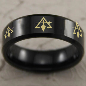 Council Ring - Reverse Comfort Fit Tungsten - Bricks Masons