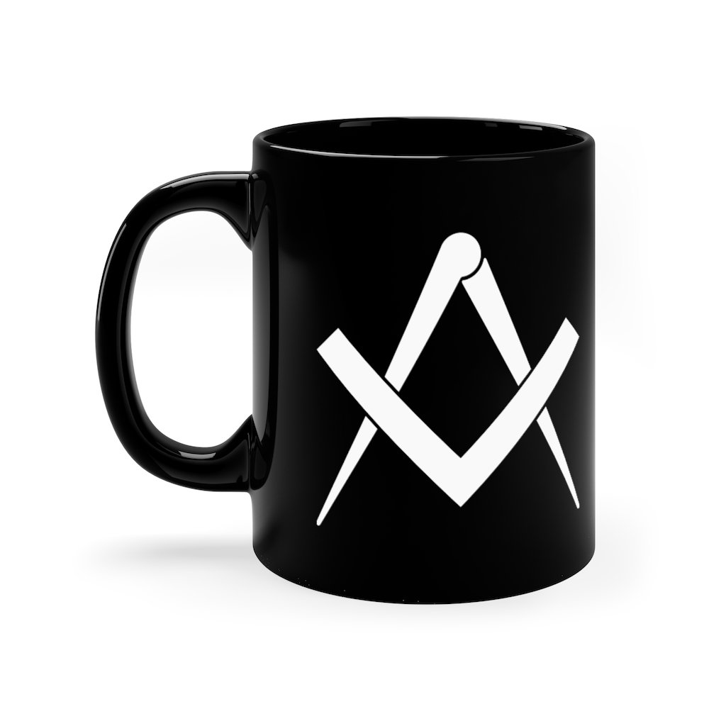 Master Mason Blue Lodge Mug - Black Square & Compass 11oz - Bricks Masons