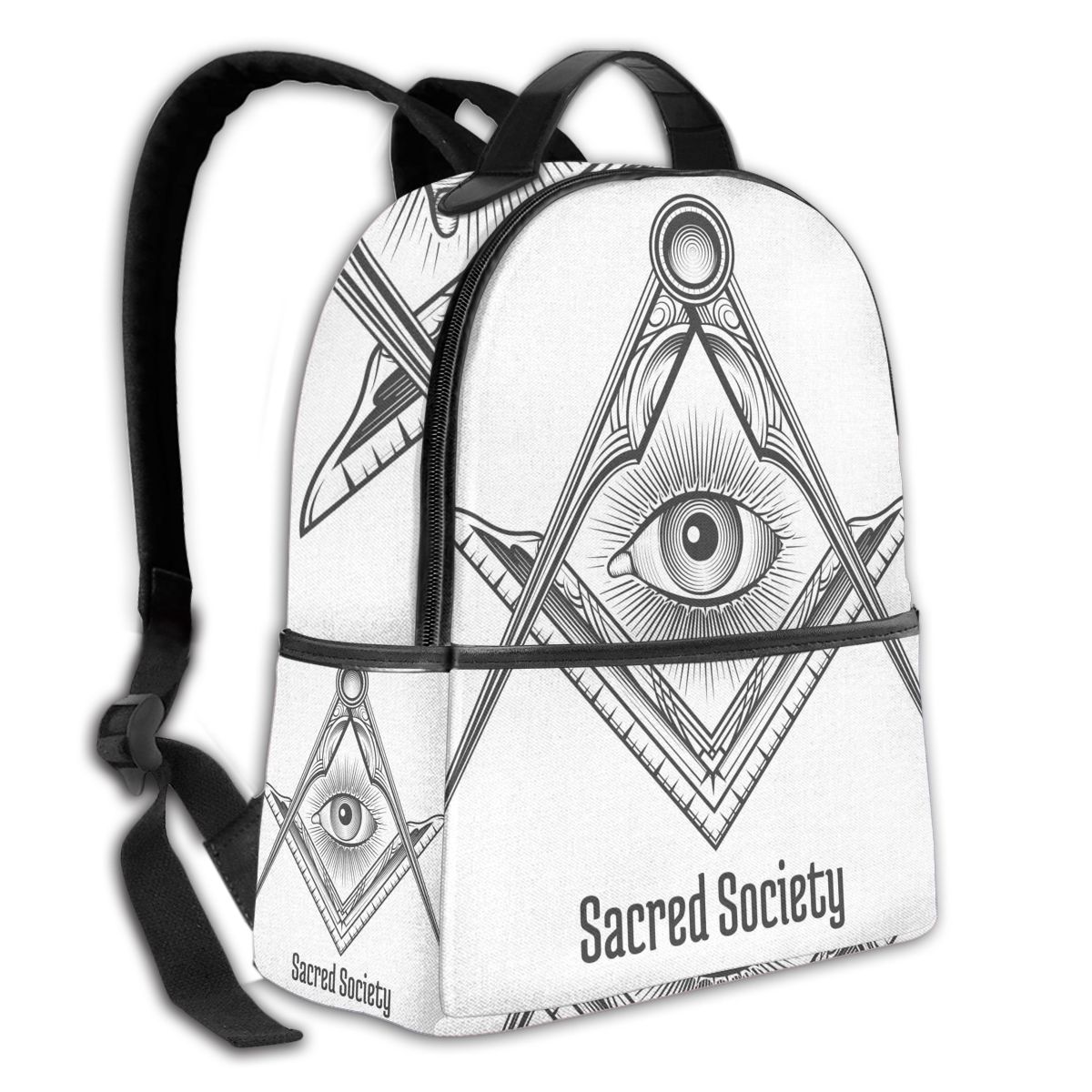 Master Mason Blue Lodge Backpack - Square and Compass Black & White - Bricks Masons