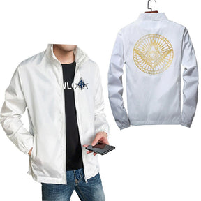 Master Mason Blue Lodge Jacket - Compass And Square All Seeing Eye (Multiple Colors) - Bricks Masons
