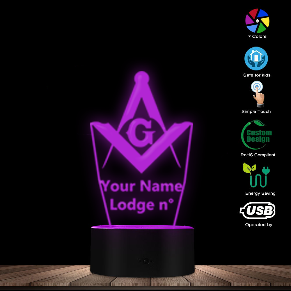 Master Mason Blue Lodge LED Sign - Various Colors - Bricks Masons