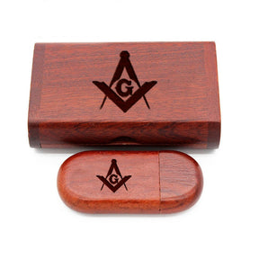 Master Mason Blue Lodge USB Flash Drives - Various Wood Colors - Bricks Masons