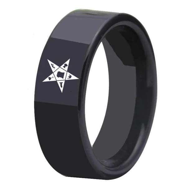 OES Ring - Black Tungsten - Bricks Masons
