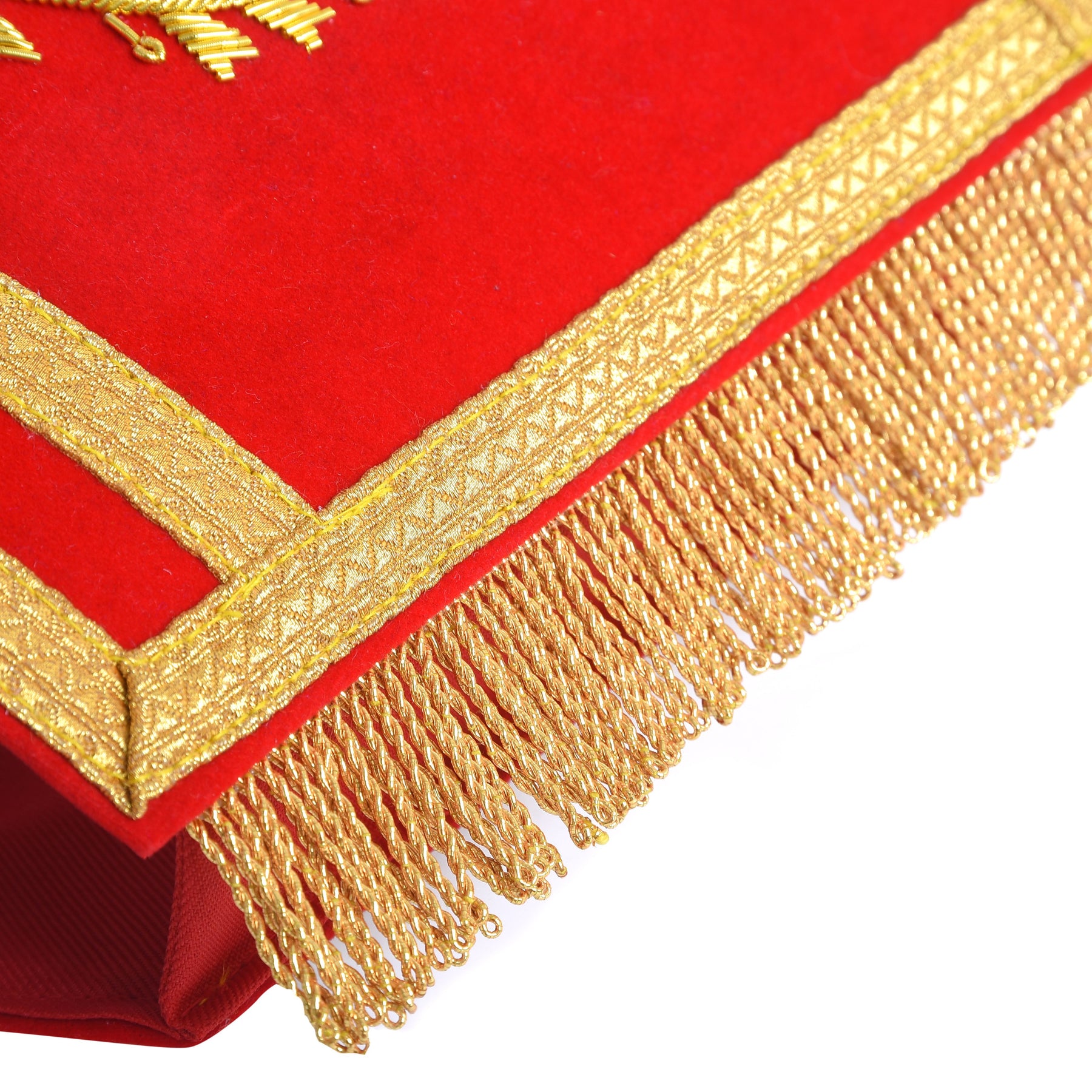 Past Grand High Priest Royal Arch Chapter Cuff - Red Velvet With Gold Fringe - Bricks Masons