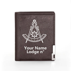 Past Master Blue Lodge California Regulation Wallet - Black & Brown - Bricks Masons