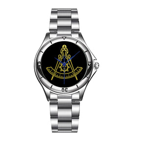 Past Master Blue Lodge California Regulation Wristwatch - Stainless Steel - Bricks Masons