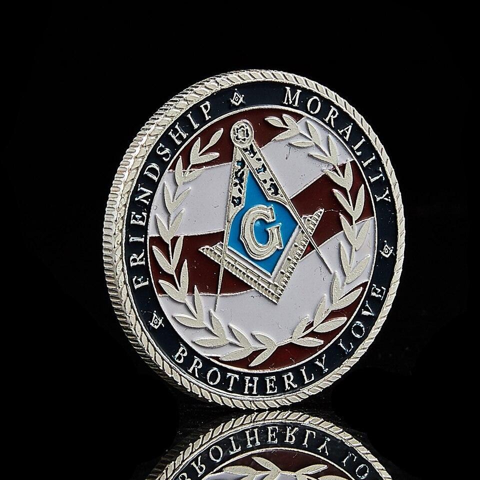 Master Mason Blue Lodge Coin - US Veteran Military Air Force Navy Marine Corps Army Coast Guard - Bricks Masons