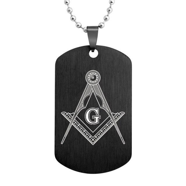 Master Mason Blue Lodge Necklace - Square & Compass G Stainless Steel - Bricks Masons