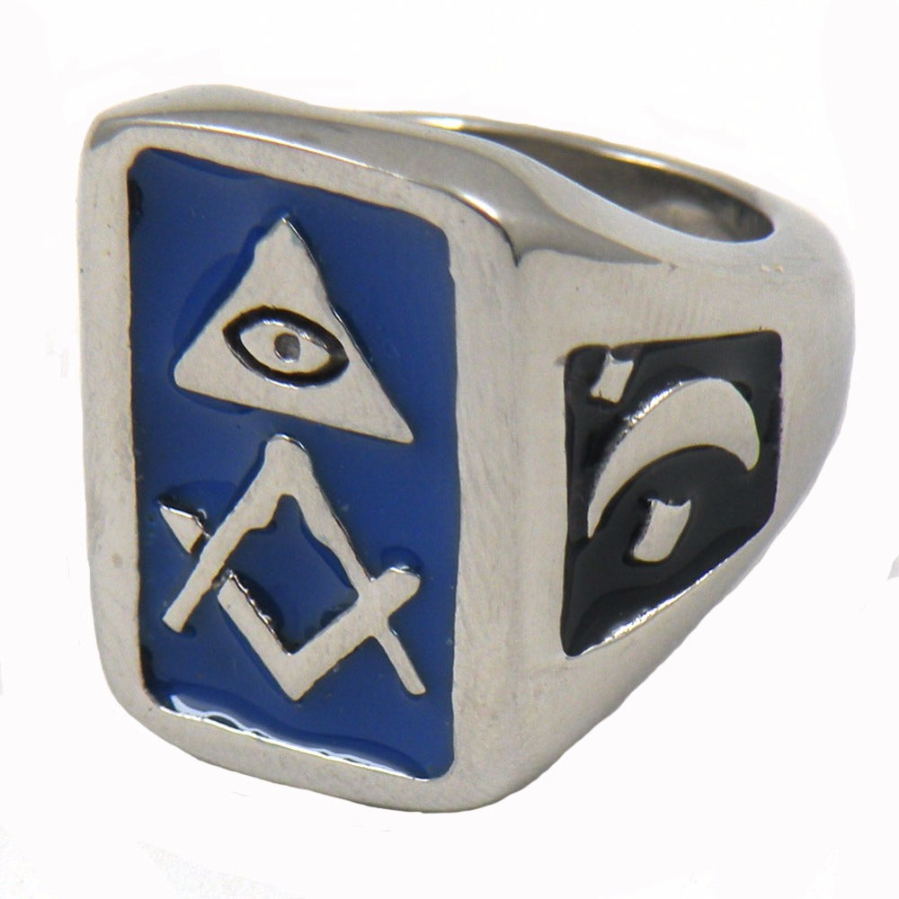 Master Mason Blue Lodge Ring - Eye Of Providence - Bricks Masons