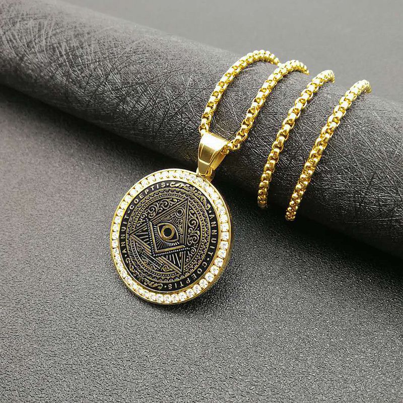 Master Mason Blue Lodge Necklace - Annuit Coeptis Gold & Silver - Bricks Masons