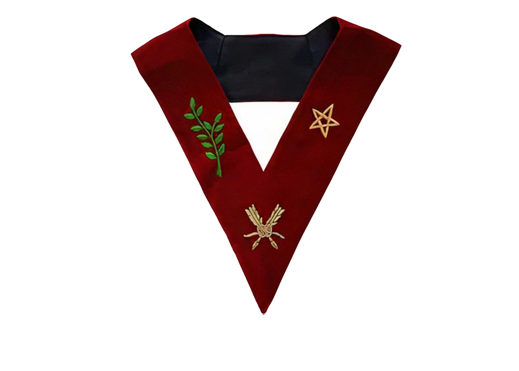 Secretary Scottish Rite Officer Collar - Maroon Velvet - Bricks Masons