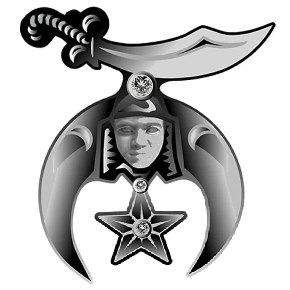 Shriners Sticker Decal - Black & White - Bricks Masons