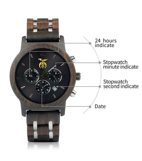 Shriners Wristwatch - Various Wood Colors - Bricks Masons